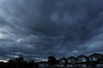 Fototapeta premium dramatic moody dark storm cloud sky used image for a bad day background