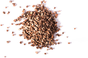 beautiful natural stone scattered on a white background