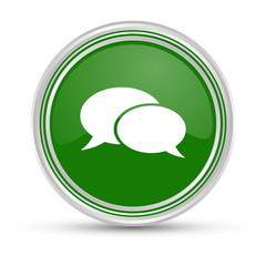 Grüner Button - Sorechblasen - Diskussion - Gespräch