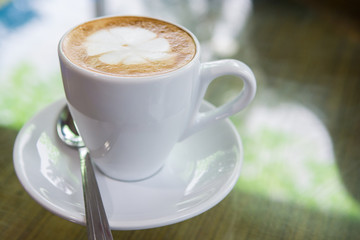 Cappuccino cup on table