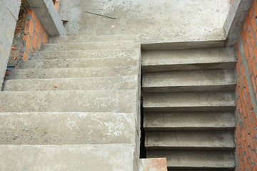 staircase cement concrete structure in residential house building of construction industry