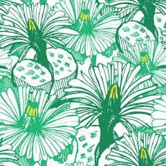 Botanical green background.