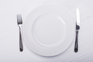 plate with knife and fork