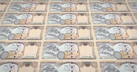 Banknotes of five hundred nepalese rupee of Nepal, cash money, loop