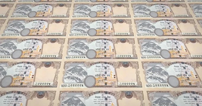 Banknotes of five hundred nepalese rupee of Nepal, cash money, loop