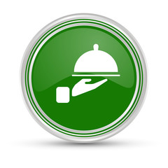 Grüner Button - Ober - Restaurant