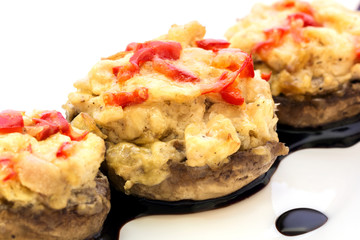 Stuffed mushrooms in soy sauce