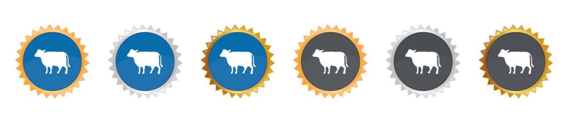 Kuh - Gezacktes Button-Set