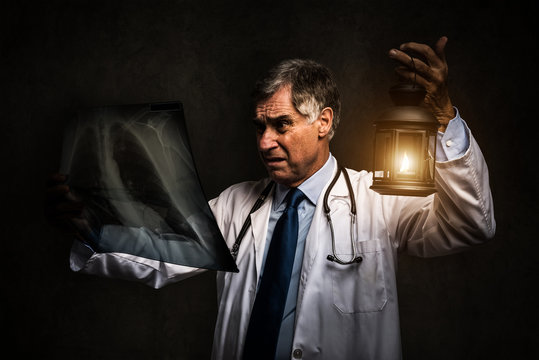 Doctor groping in the dark
