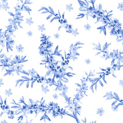 Naklejka premium fashion monochrome flower seamless texture. watercolor painting