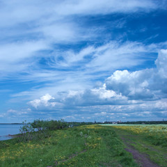 Obraz premium Summer landscape with clouds