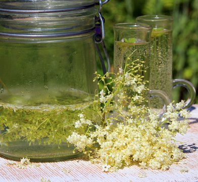 ansetzen einer holunderlimonade