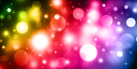 Colorful sparkle defocused rays lights bokeh abstract background. Web Banner, Header Layout Template.