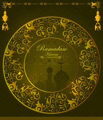 Decorated Islamic Arabic floral design for Ramadan Kareem background on Happy Eid festival