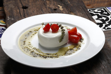 italian Burrata mozzarella cheese