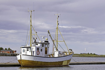Unidentified fishing boat at dock  Bronnysund, Norway