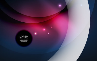 Overlapping circles on glowing abstract background