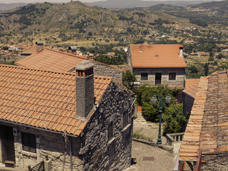 Obraz premium Village Monsanto in Portugal on sunset. Portuguese historic village.