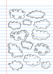 Clouds. Sketchy style.