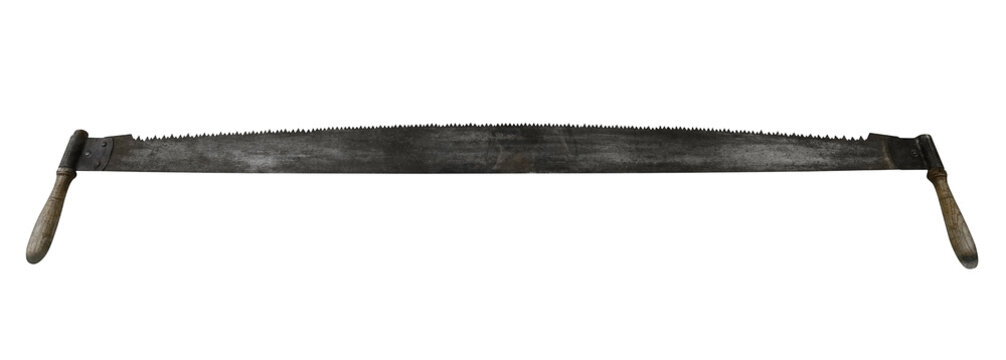 Two-handed saw isolated on a white background