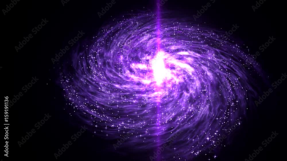 Wall mural computer generated galaxy spiraling in deep space with a quasar in the middle of the galaxy
