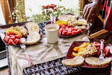 Kenyan breakfast, Nairobi, Kenya