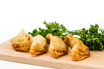 Chinese food Fried dumplings on plate