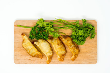 Chinese food Fried dumplings on plate