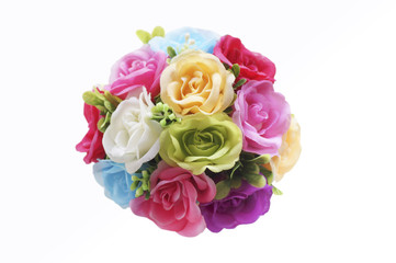 flower in vase from top view isolated on white background, love, valentie and romantic as concept