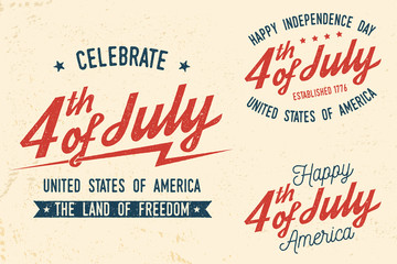 4th of july design in retro style.