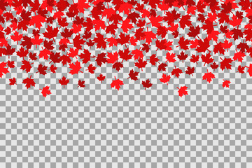 Seamless pattern with stars for 1st of July celebration on transparent background. Canada Day.