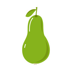Vector illustration of green pear