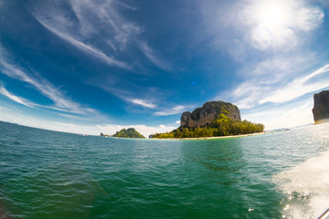 Fototapeta premium Sea sand sun beach natural at krabi and phuket in Thailand