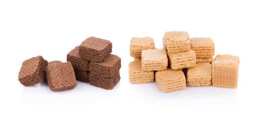Wafers cubes isolated on white background