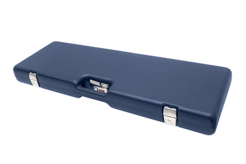 Blue case for guns isolated for white