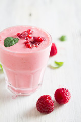 Fresh raspberry smoothie