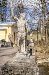 Fototapeta na wymiar The Centaurs bridge in The Pavlovsk park.