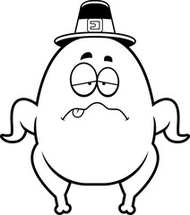 Sick Cartoon Turkey Pilgrim
