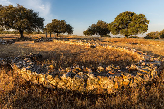 Ancient Roman villa of Los Terminos in Monroy. Extremadura. Spain.