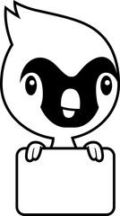Cartoon Baby Cardinal Sign