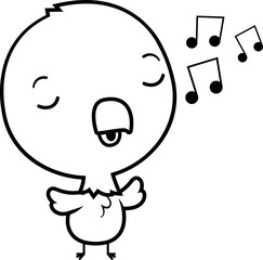 Cartoon Baby Eagle Singing