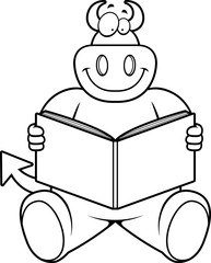 Cartoon Devil Reading