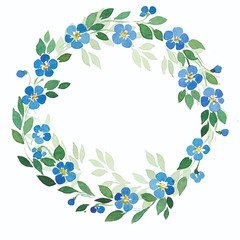 Wreath watercolor flowers