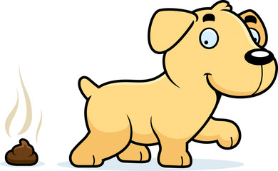 Obraz na płótnie Canvas Cartoon Labrador Poop