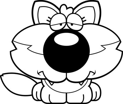 Cartoon Sad Wolf Pup
