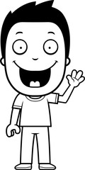 Cartoon Boy Waving
