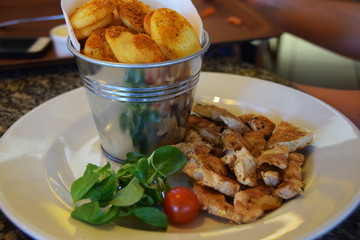 Meat dish with potatoes baked potatoes