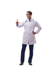 Young doctor isolated on white background
