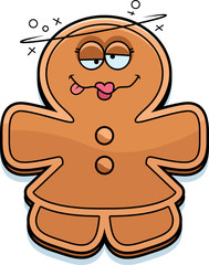 Naklejka premium Drunk Cartoon Gingerbread Woman