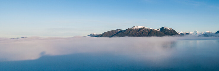 Glacier Bay Mountains - Early Morning Panorama